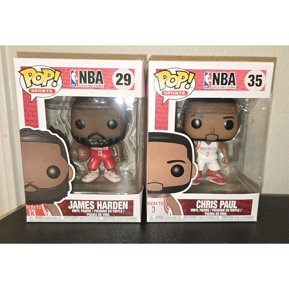 Funko POP! NBA James Harden 29 Chris Paul 35 CP3 Houston Rockets Bundle Lot Of 2